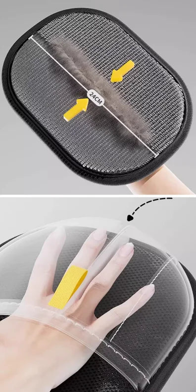 Elektrostatické rukavice na odstraňování srsti psů a koček