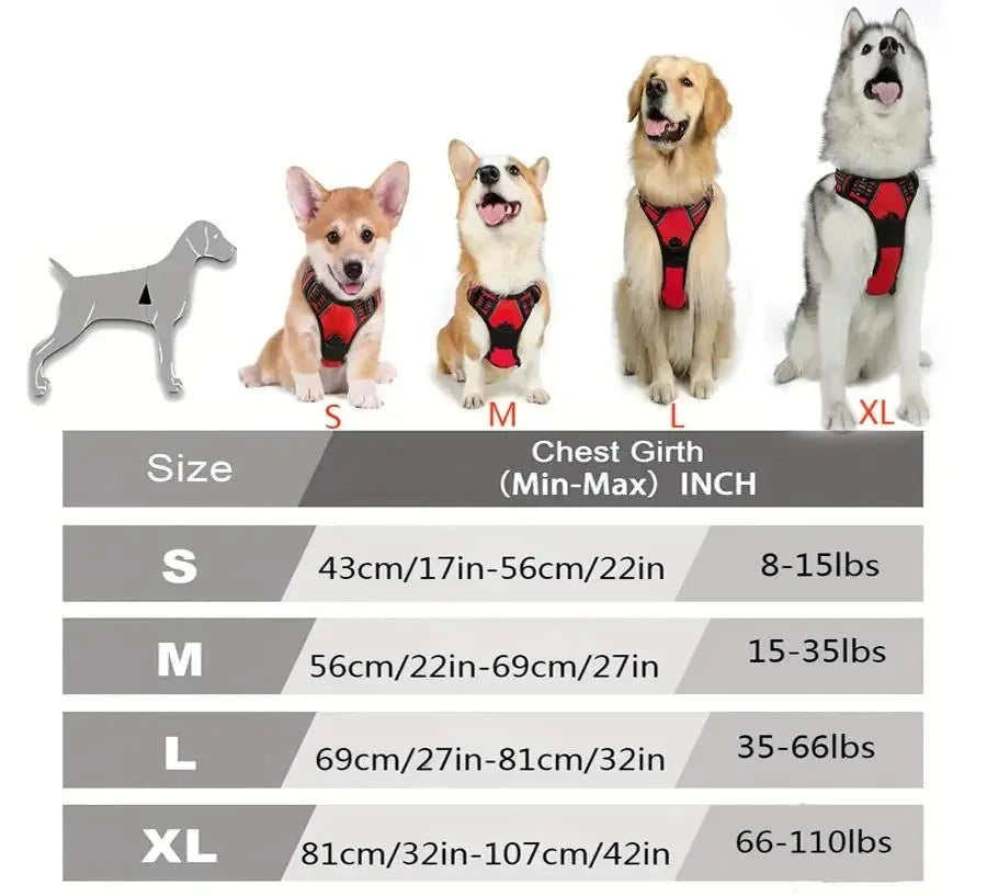 Postroj pro psy – vestový typ, velikosti S–XL