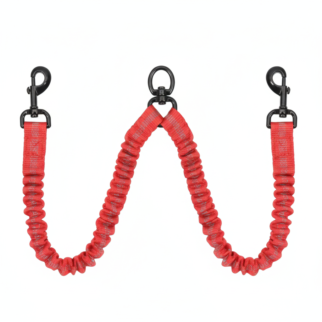 Dvojité vodítko pro dva psy – bungee detail
